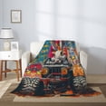 thumbnail image 2 of Throw Blanket for Couch Sofa and Bed, Vibrant Bunny Ride Super Soft Plush Throw Blanket, Fuzzy Cuteness Comfy Warm Washable Flannel Blanket & Throws for All Season 60"x50", 2 of 5