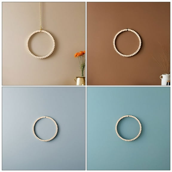 HOMEMAXS DIY Wooden Bead Wreath DIY Craft Wreath Form Stainless Steel Dreamcatcher Ring Beaded Garland Hoop DIY Wreaths for Farmhouse Holiday