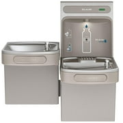 Elkay EZSTL8WSVRLK EZH2O Filling Station & Versatile Bi-Level ADA Water Cooler, 8 GPH Light Gray