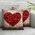 thumbnail image 3 of COMIO  Valentines Pillow Covers Red Love Heart Decor Throw Pillows Case for Couch Valentine's Day Anniversary Indoor Outdoor Decorative Cushion Cases for Sofa Bed Decorations, 3 of 5