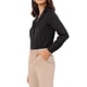 thumbnail image 4 of CAMISA LEOTARDO DE BOTÓN INSPIRADA EN CHIC PARA MUJER, BLUSA DE SATÉN DE MANGA LARGA CON SOLAPA DE MUESCA PARA TRABAJO TALLA S NEGRO, 4 of 6