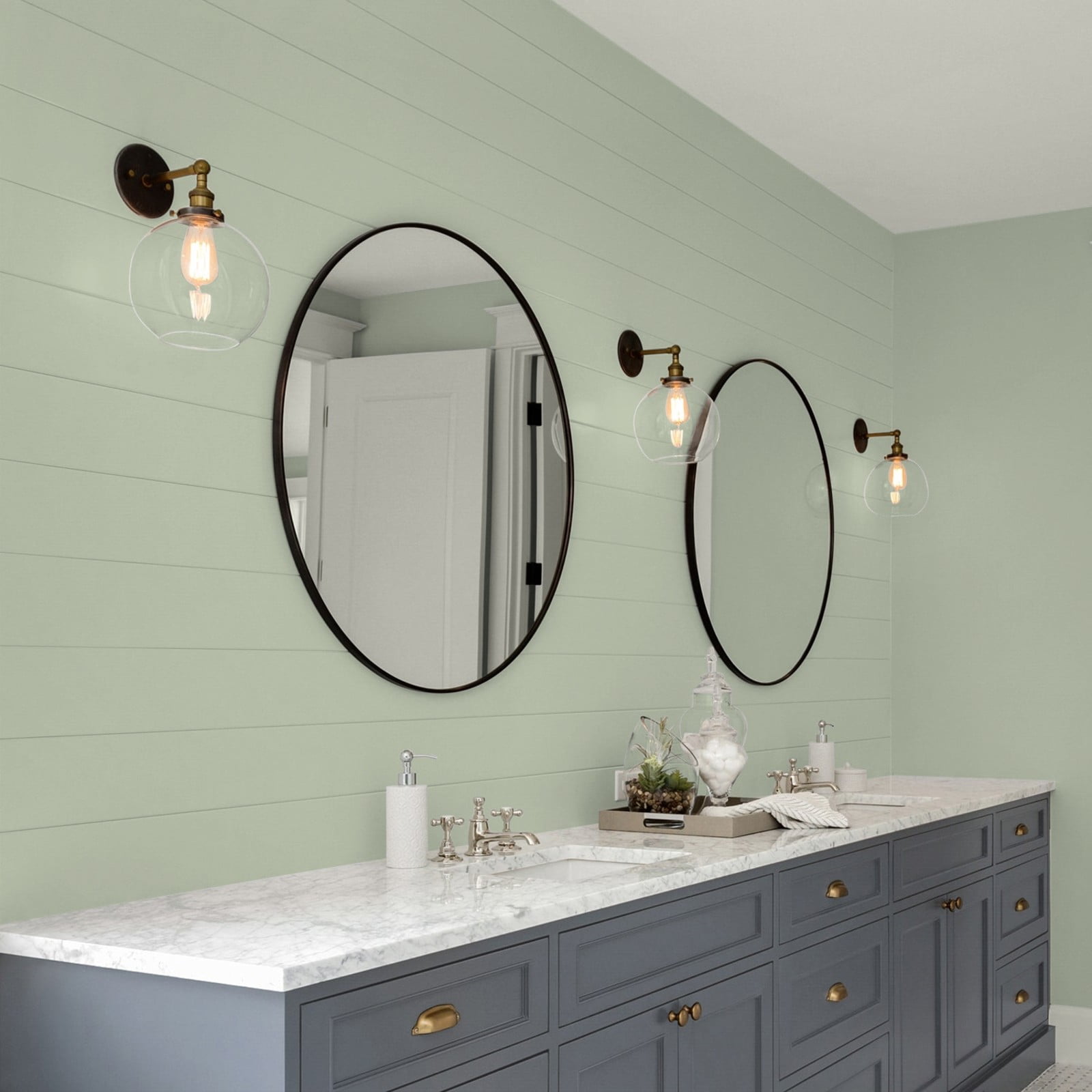 Glidden Glidden Kitchen Bath and Laundry Light Sage / Green, Eggshell Interior Paint with Primer, 1 Gallon