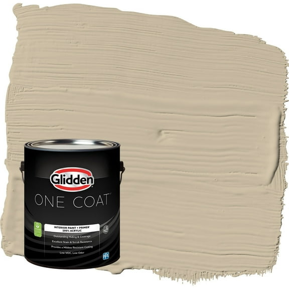 Glidden One Coat Dusty Trail / Beige Flat Interior Paint with Primer, 1 Gallon
