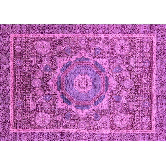 Ahgly Company Indoor Rectangle Abstract Purple Modern Area Rugs, 2' x 3'