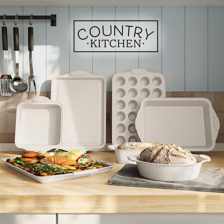 Country Kitchen 10-Piece Stackable Bakeware Set, Non-stick & Easy