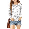 thumbnail image 2 of Tungbrin Girls DIY Hand Painted Colorable Shirts Funny Long Sleeve Crewneck Tops Kids Spring Fashion Coloring Pullover Shirts, 2 of 9