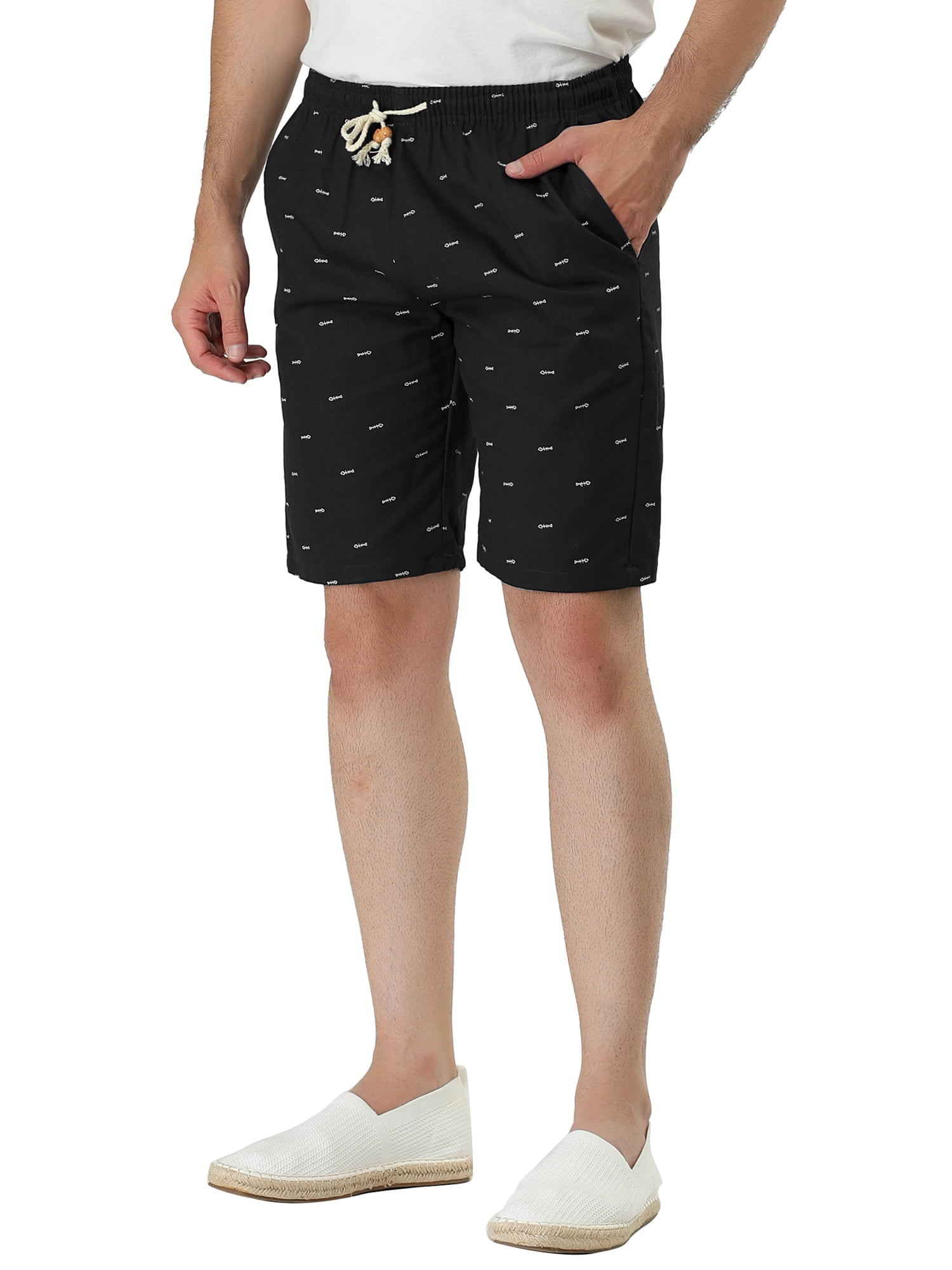 Men's Summer Swim Elastic Waistband Drawstring Patterned Beach Board Shorts