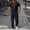 Navy, variant on BLTIBY Mens Summer 2 Piece Outfits Waffle Short Sleeve Lace-up Hooded Shirts and Drawstring Pants Casual Loose Beach Loungewear with Pockets White S