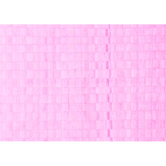 Ahgly Company Indoor Rectangle Solid Pink Modern Area Rugs, 7' x 9'