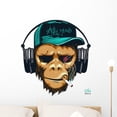 thumbnail image 1 of Hipster Headphone Music Monkey Wall Decal Wallmonkeys Peel and Stick Graphic (24 in H x 24 in W) WM502905, 1 of 4