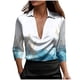 thumbnail image 3 of TaTaai Women's Fashion Spring/Summer Fashion Printed 3/4/7 Sleeve Collar Deep V-neck Top Gift, 3 of 6