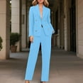 thumbnail image 2 of QHFBli Womens Two Piece Blazer Outfits Business Suit Set Work Office Notched Collar Jacket Dressy Matching Pantsuit, 2 of 7