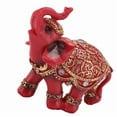 thumbnail image 6 of Mother's Day Red Elephant Statue for Wealth and Good Luck, Resin Figurine with Decorative Ceremonial Clothing, Compact Size for Shelf or Desk, Unique Gift for Mom Who Collects Elephant Figurines, 6 of 6