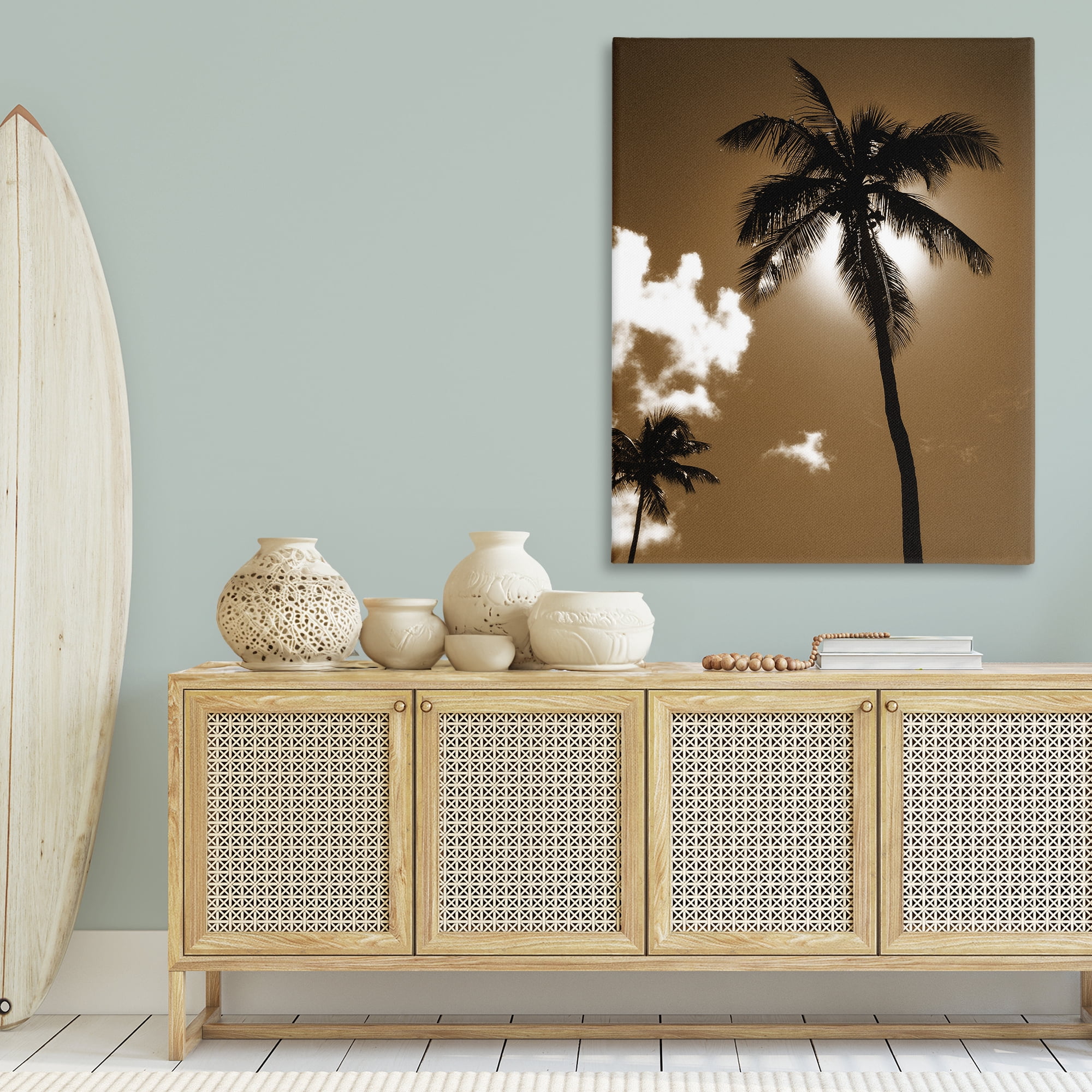 Stupell Industries Sunlight Through Palms Landscape Photography Gallery Wrapped Canvas Art Print Wall Art, 36 x 48
