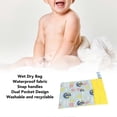 thumbnail image 4 of Wet Dry Bag Waterproof Diaper Bag Separated Portable Hanging Bag with Dual Pockets Dual Zippers for Baby Stroller 30 X 40cm Floral T03, 4 of 4