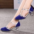 thumbnail image 5 of Professional Latin Dance Shoes for Women Satin Sequins Pointed Toe Closed Toe Ballroom Wedding Dancing Shoes Tacones De Mujer Elegantes, 5 of 9