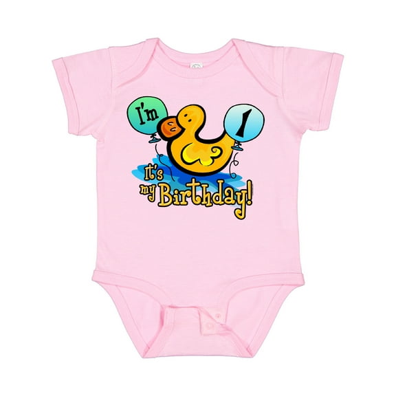 Inktastic Ducky 1st Birthday Boys or Girls Baby Bodysuit