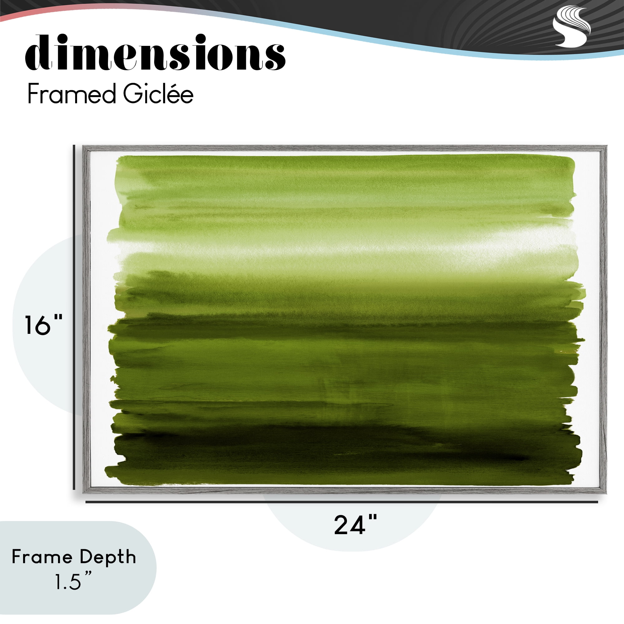 Stupell Industries Ombre Green Gradient Gray Framed Giclee Art, design by Allie Corbin