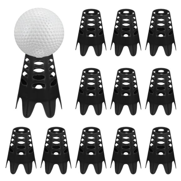 Uxcell Golf Simulator Tees [12PCS] - Plastic Golf Tees Use for Driving Range & Winter Turf  - [Black - 1.77 IN]