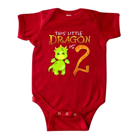 

Inktastic Dragon 2nd Birthday- turning two Gift Baby Boy or Baby Girl Bodysuit