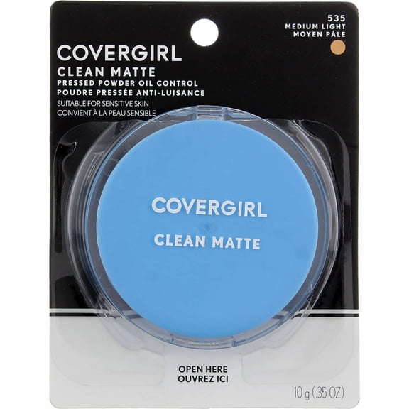 CoverGirl Clean Matte Pressed Powder Foundation, 535-Medium Light 0.35 oz (Pack of 4)