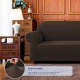 thumbnail image 4 of Subrtex 1-Piece Stretch Sofa Slipcover Non Slip Couch Cover (Loveseat, Chocolate), 4 of 7