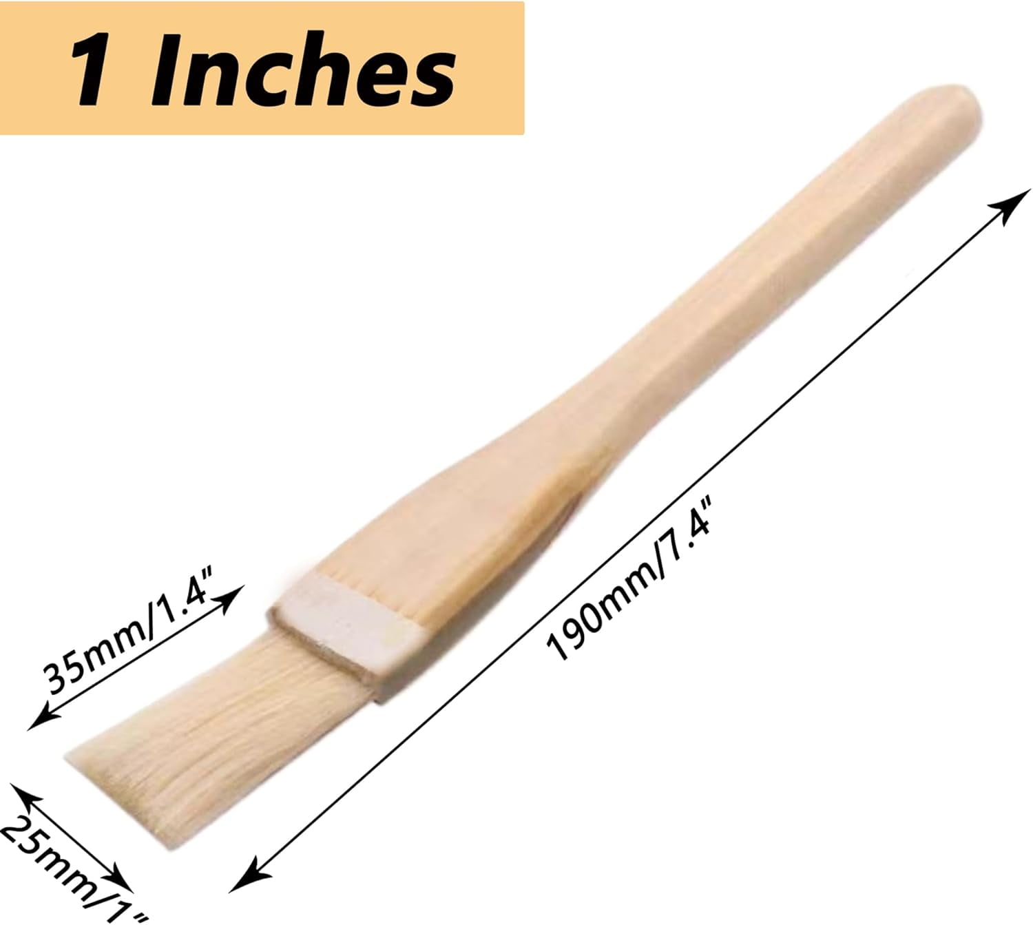 6 Pieces Flat Hake Brushes Set: 1/2/ 3/4/ 5/6 inches Hake Paint Brush Artist Painting Brushes Set, Six Size Sheep Hair Bristles Wash Brush for Watercolor, Wash, Ceramic and Pottery Painting