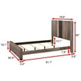 thumbnail image 7 of 3Pc Beautiful Bedroom Suite Gray/Black Finish King Size Sleek Bed Nightstand Set, 7 of 7