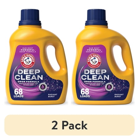 (2 pack) ARM & HAMMER Deep Clean Odor Formula, Liquid Laundry Detergent, 102 fl oz, 68 Loads