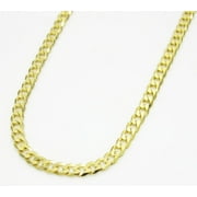 14K Solid Gold 2.0mm Hollow Cuban Curb Chain, Lobster Clasp (20 Inches)