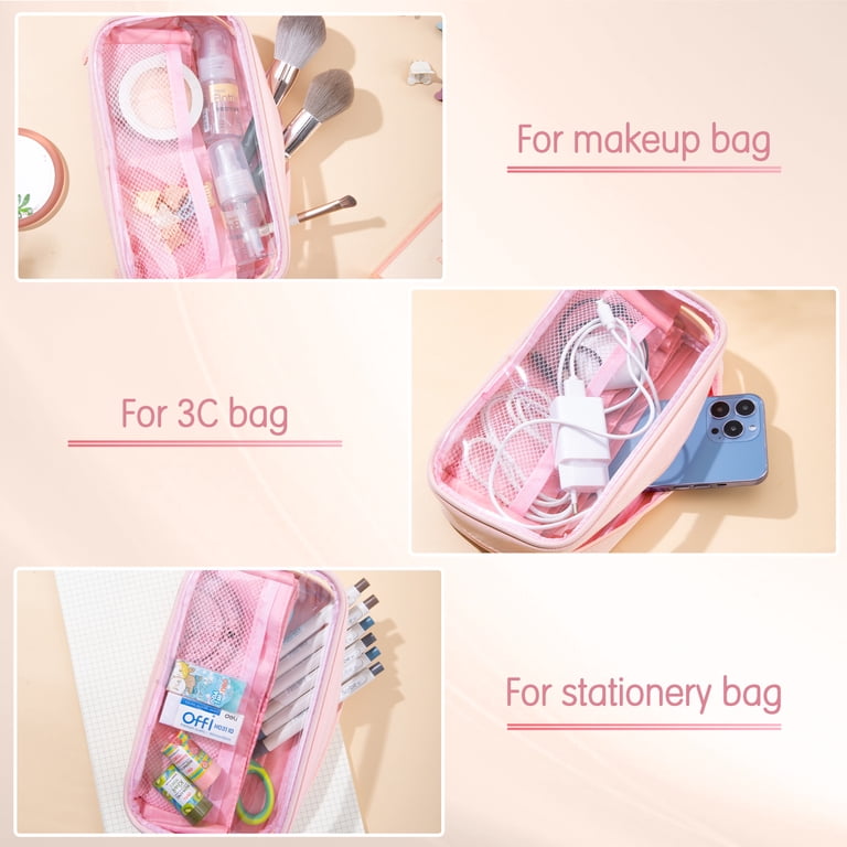 Large Capacity Foldable Pencil Case, Pink photo 2