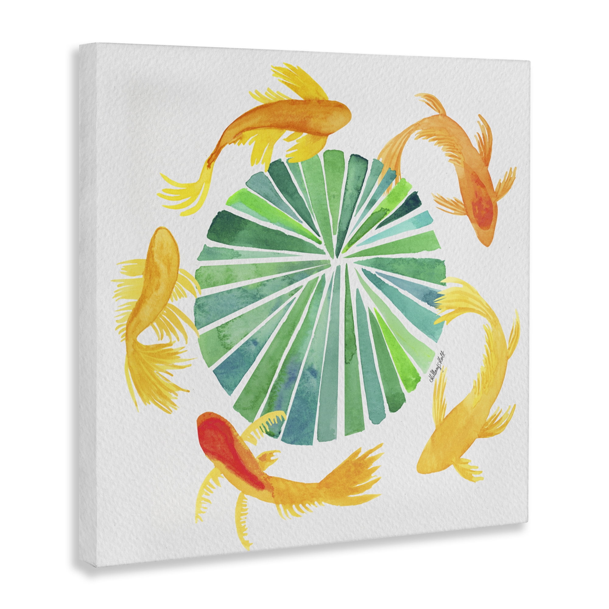 Stupell Industries Lotus Garden Orbital Fish Canvas Wall Art, design by Hillary Holt