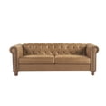 thumbnail image 2 of Pouseayar Accent Large Sofa, Chesterfield Couch 3 Seater Modern Couch Upholstered Sofa with Tufted Back for Living Room, Brown, 2 of 7