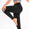 thumbnail image 3 of Yogaration Leggings for Women with Dual-Layer Pockets, High-Waisted Full-Length Yoga Pants, Non-See-Through Workout Leggings Black XL, 3 of 7