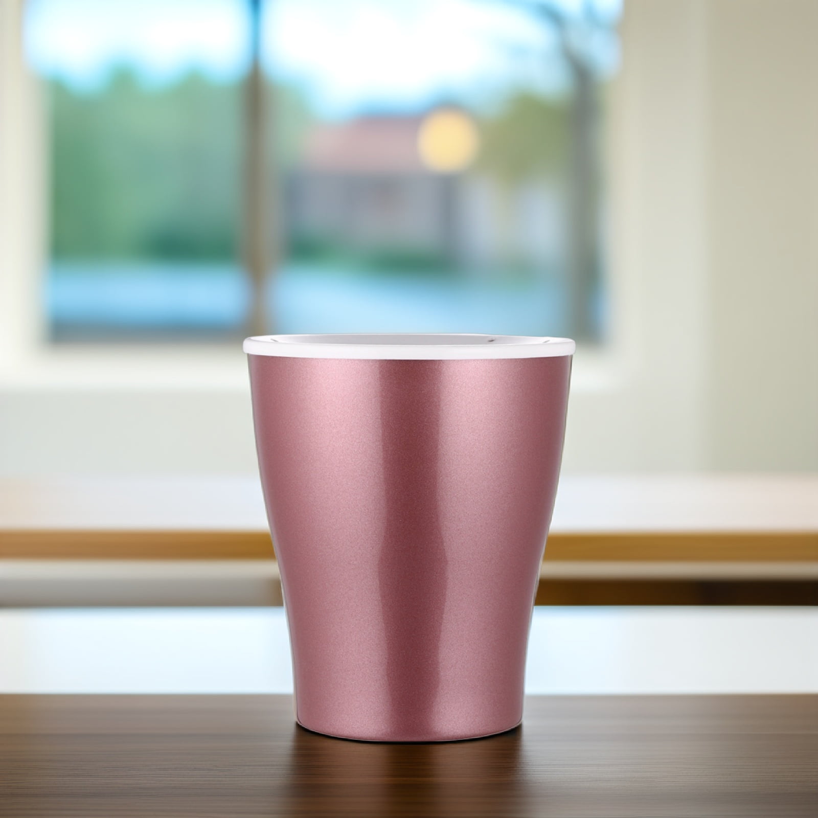 Raindrops 2pcs Plastic Lazy Flower Pot Creative Gardening Planter Self Watering Plant Holder Water Storage Pot for Home (Rose Gold, Large Size)