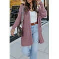 thumbnail image 2 of Women's Long Sleeve Cardigan Open Front Knit Sweaters Solid Soft Casual Loose Outerwear Coats with Pockets, 2 of 9