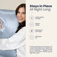 thumbnail image 5 of Blissy 100% Mulberry Silk Pillowcase for Hair and Skin, 22 Momme Grade 6A Silk Pillow Case with Hidden Zipper, Standard, Ash Blue, 5 of 8