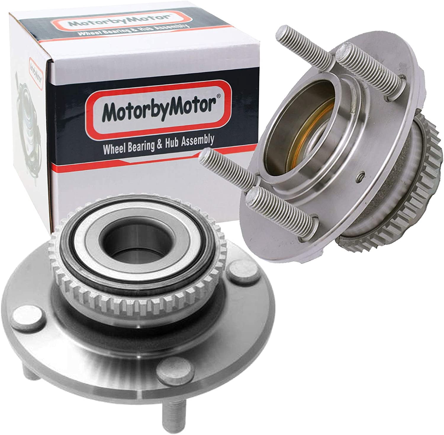 MotorbyMotor 512195 Rear Wheel Bearing and Hub Assembly with 4 Lugs
