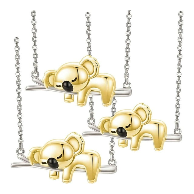 Cadena con Dije de Koala High Monaco Collar Koala/Rama Gris/Dorado Metal MXKGD-003