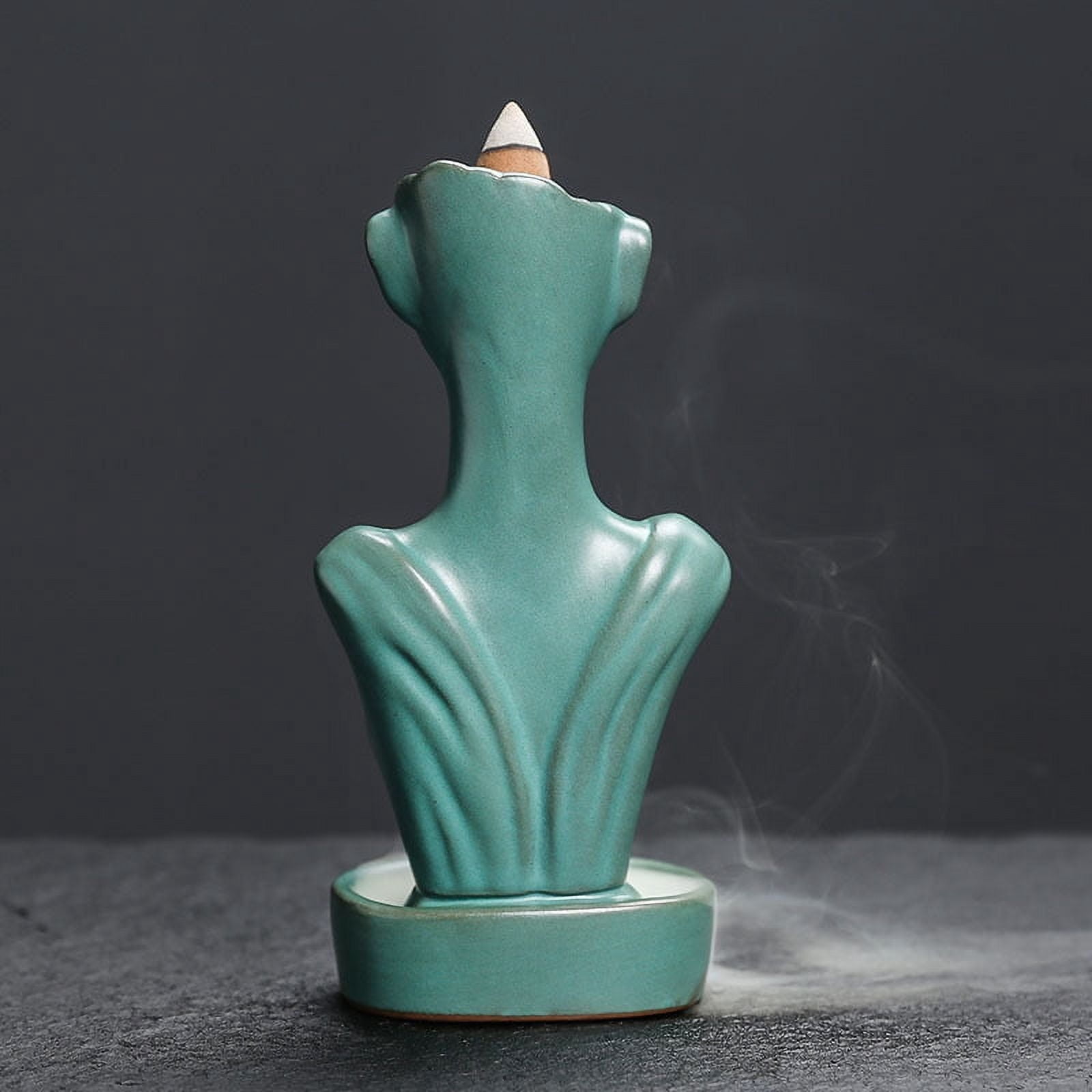 Creative Ceramic Incense Burner Character Sculpture Ornaments Backflow Censer Waterfall Aromatherapy Holder Furnace Home Ornaments