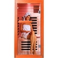 thumbnail image 5 of OUTEXER 1-Person Home Sauna, 1495W Dry FAR Infrared Sauna Room Indoor with Low EMF, Bluetooth Speakers & Color Lighting for Gym or Home, 5 of 9