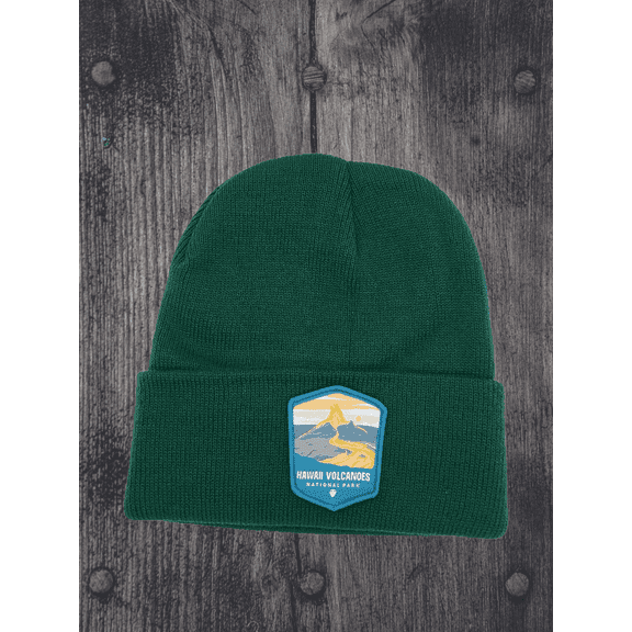 Hawaii Volcanoes Beanie - Forest Green