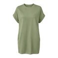 thumbnail image 3 of Bosfbaoi T Shirt Dresses for Women Crew Neck Rolled Short Sleeve Loose Casual Tunic Dress with Side Pockets, 3 of 9