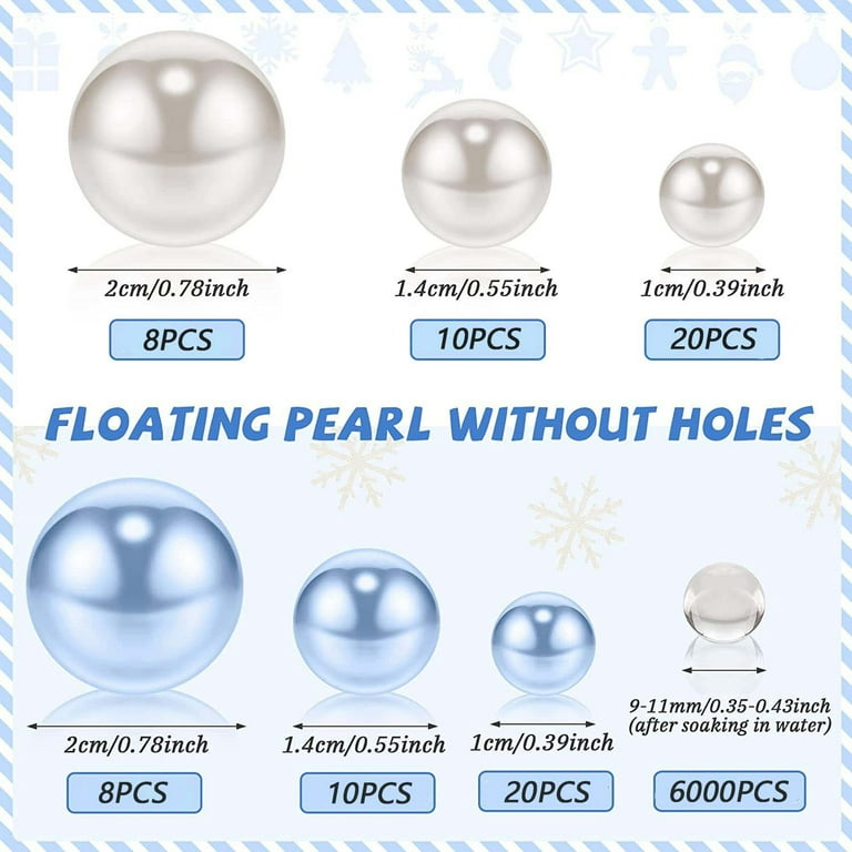 LeMall 2106Pcs Christmas Vase Filler Decor - Christmas Snowflake Floating Pearls Clear Water Gel Beads Vase Filler for DIY Crafts Holiday Home Table Party