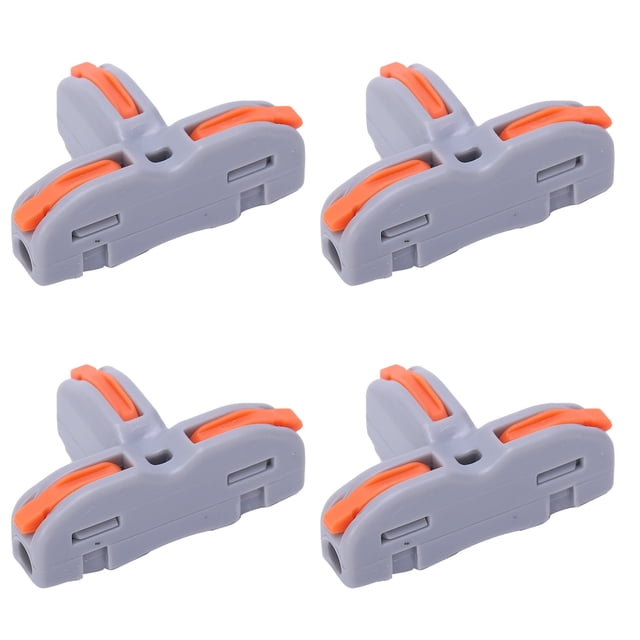 Terminal Wiring Block, Quick Terminal Block T-Shaped Push-Type Wiring Block Wire Connector For Power Supply For Electrical Control For Motor For Lighting Gray