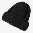 thumbnail image 2 of MIASHUI Solid Color Knit Beanie Warm Windproof Ear Flap Winter Cold Black, 2 of 4