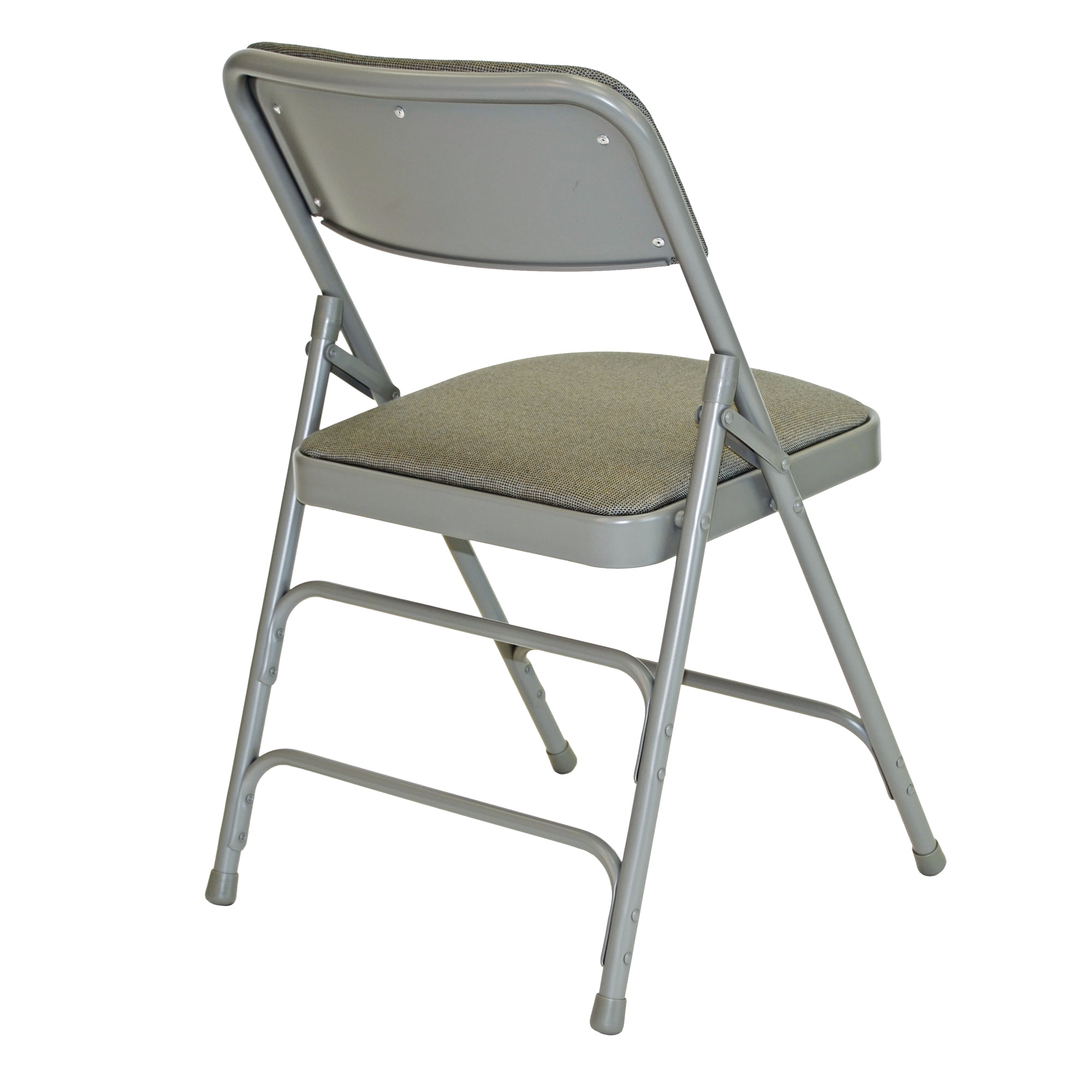 Chair - Rhino Fabric Padded Metal Folding w/Triple Brace Quad Hinge - Grey (4/Box)
