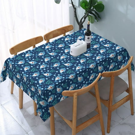 

Tablecloth Shark Table Cloth For Rectangle Tables Waterproof Resistant Picnic Table Covers For Kitchen Dining/Party(54x72in)