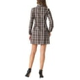 thumbnail image 3 of INSPIRE CHIC Women's Plaid Long Sleeves A-Line Button Up Casual Shirt Dress M Brown, 3 of 5