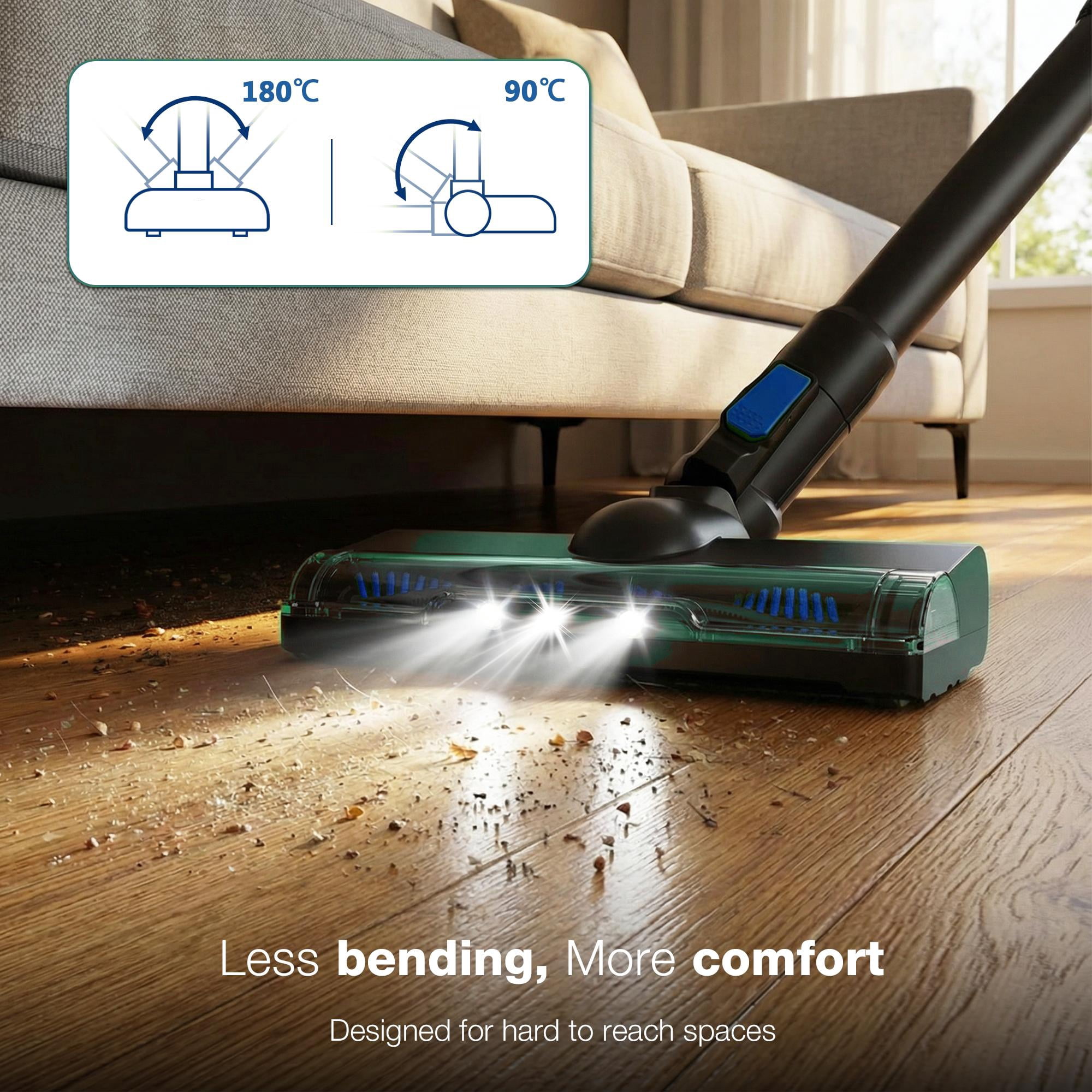 Maircle Cordless Vacuum Cleaner, 40Kpa Powerful Suction Stick Vacuum with LED Display for Home Carpet Hard Floor Pet Hair